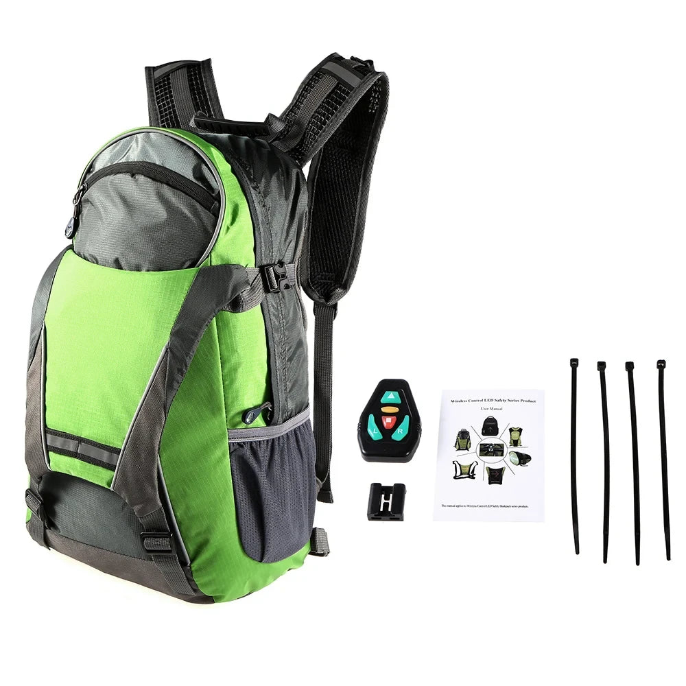 Reflective Cycle Backpack with LED Turn Signal